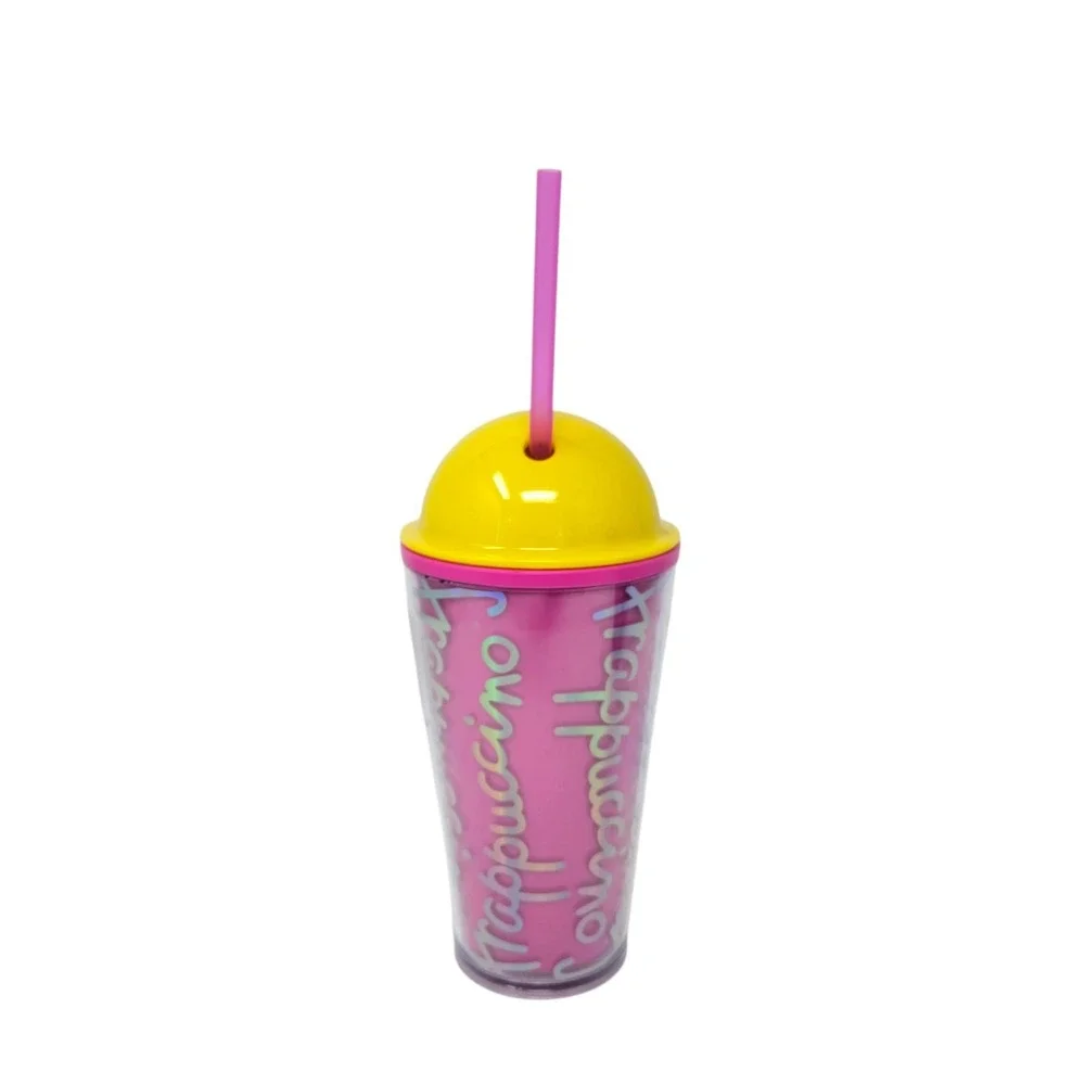 2 x Starbucks Frappuccino Set Purple Hot Pink Fuchsia  Holographic 16oz Tumblers